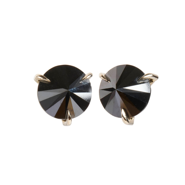 Black Diamond Pyramid Stud Earrings