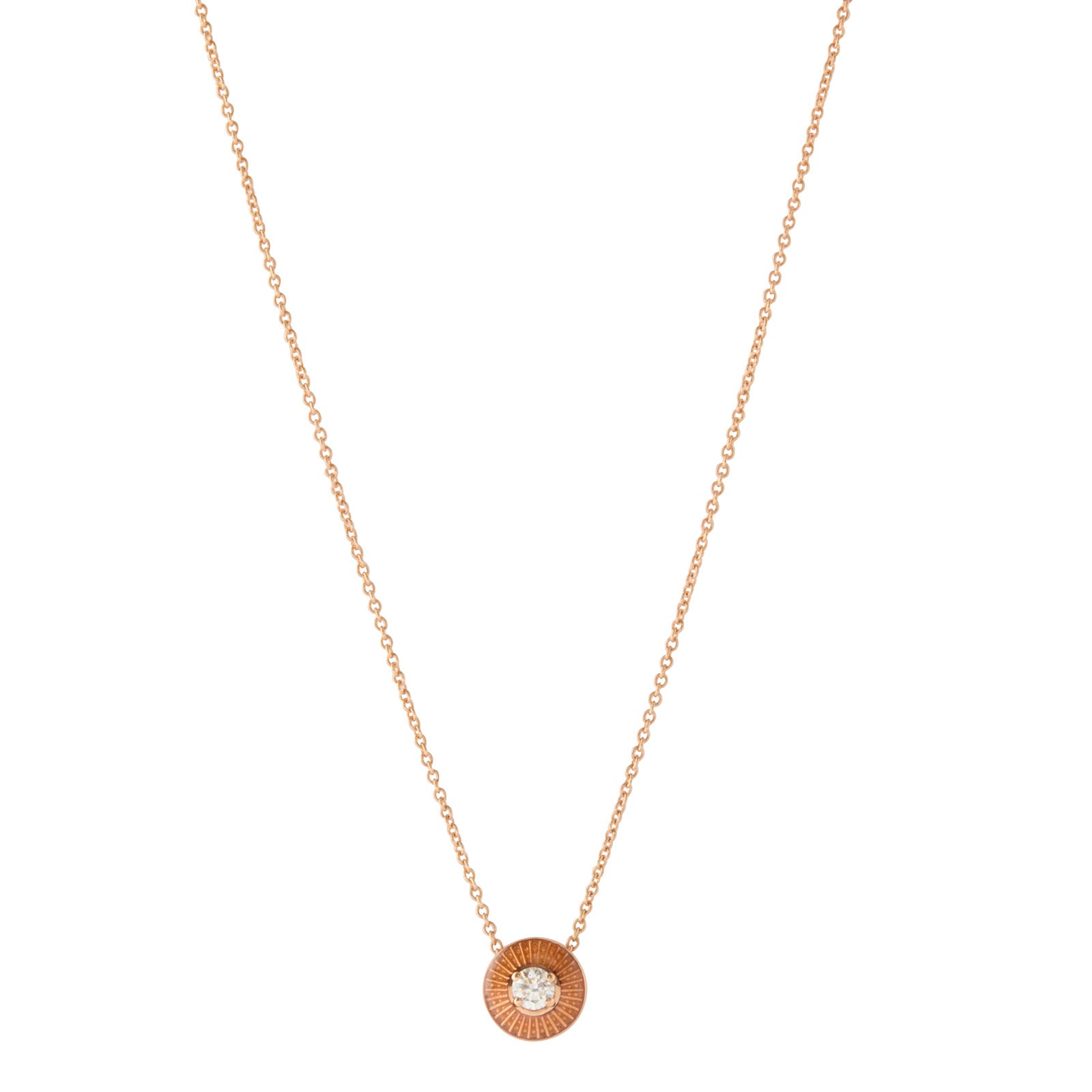 Selim Mouzannar Mina Pendant Necklace - Orange Enamel - Necklaces - Broken English Jewelry