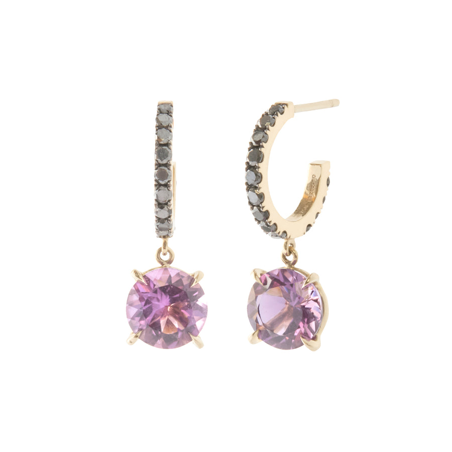 Drop Earrings - Amethyst and Black Diamond