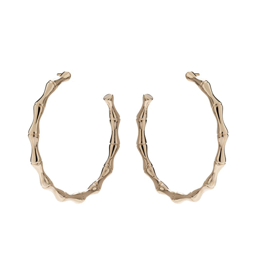 Ridged Bamboo Earrings - Main Img