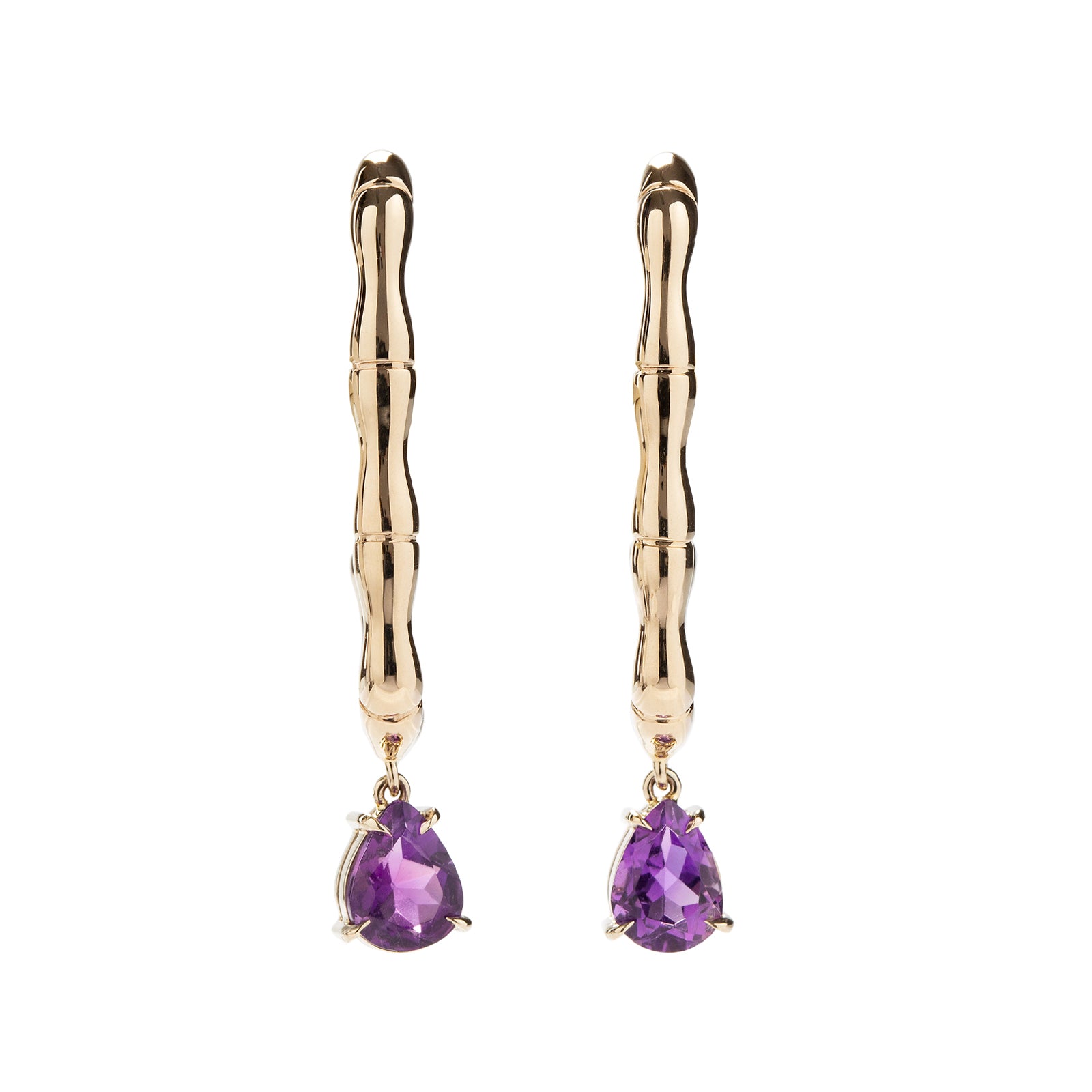 Ara Vartanian Amethyst Drop Earrings front view