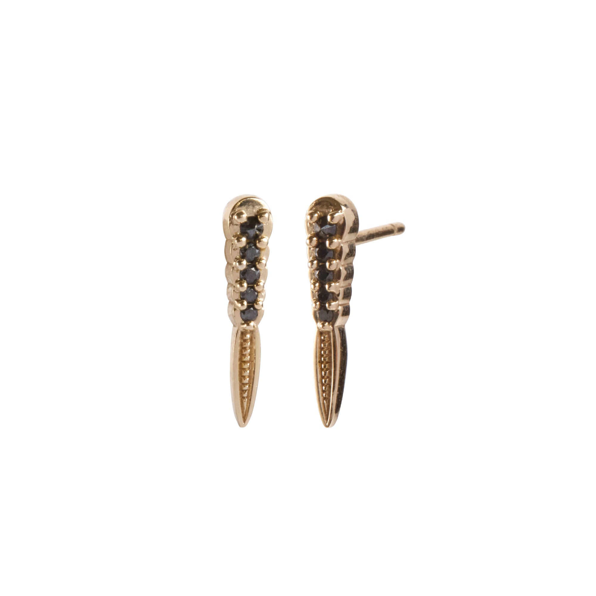 Black Diamond Dagger Earrings
