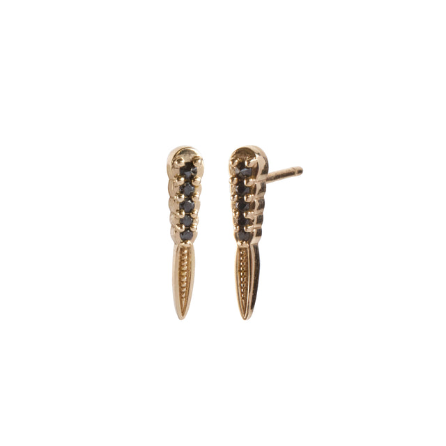 Black Diamond Dagger Earrings