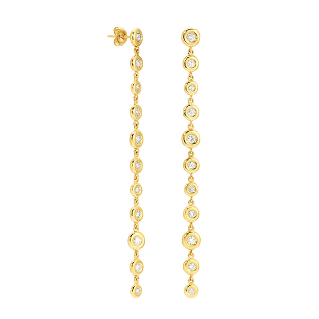 Carbon & Hyde - Diamond Waterfall Orb Earrings