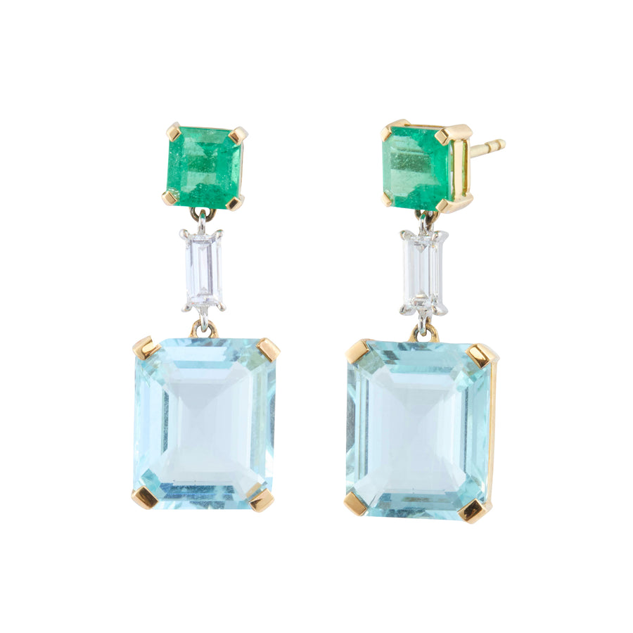 Aquamarine Spring Bar Earrings
