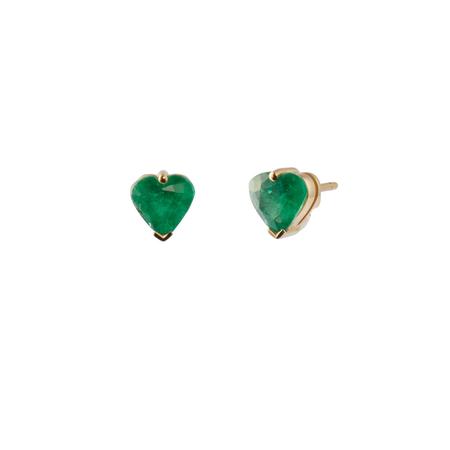 YI Collection Heart Supreme Studs - Earrings - Broken English Jewelry front and angled view