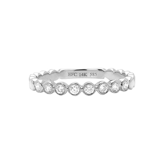 EF Collection Bezel Stack Ring - White Gold - Rings - Broken English Jewelry