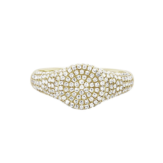 Diamond Signet Ring - Yellow Gold - Main Img