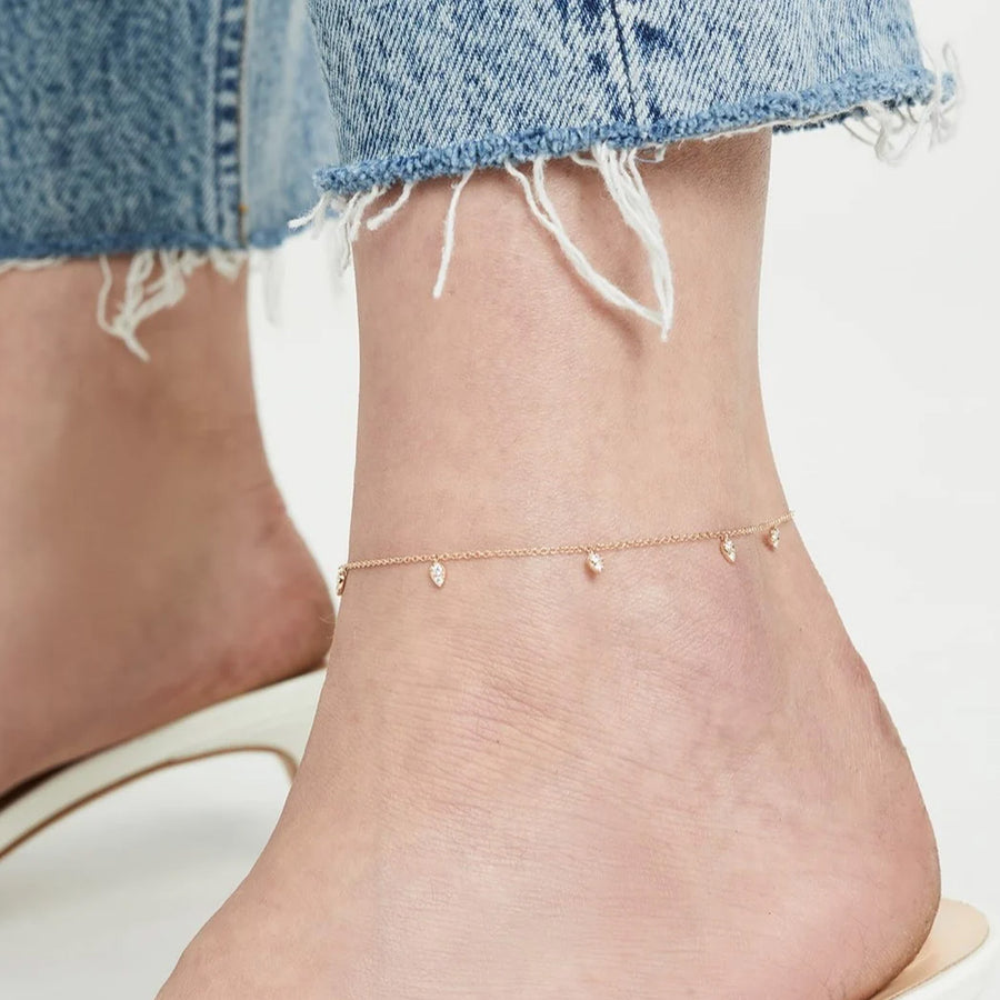 EF Collection Teardrop Chain Anklet - Anklets - Broken English Jewelry on model