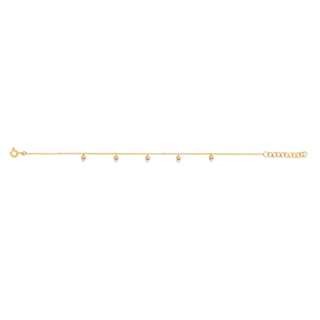 EF Collection Teardrop Chain Anklet - Anklets - Broken English Jewelry