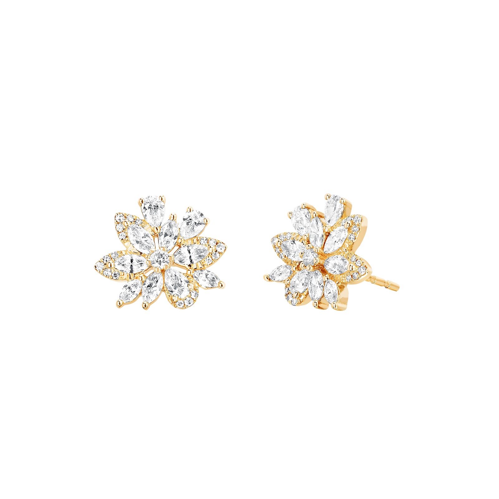 EF Collection Cluster Stud Earrings, front and angled view