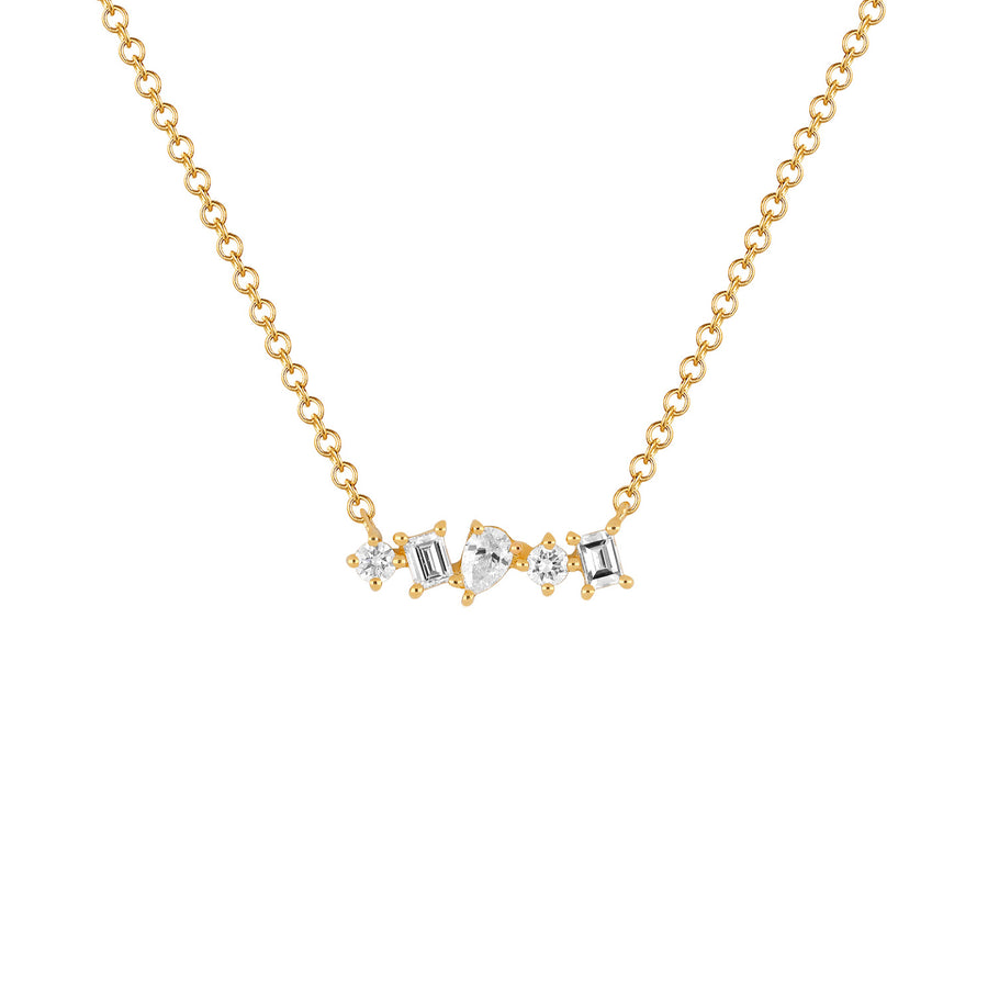 EF Collection Multifaceted Diamond Mini Bar Necklace - Necklaces - Broken English Jewelry