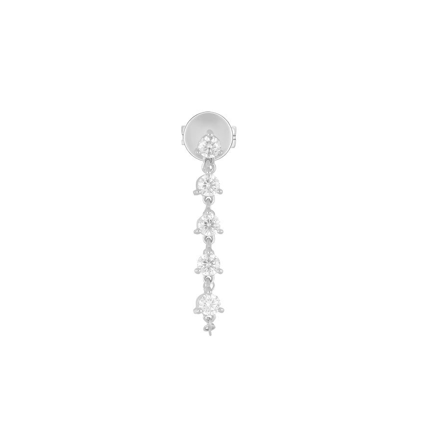 EF Collection Chain Stud Earring - White Gold, front view