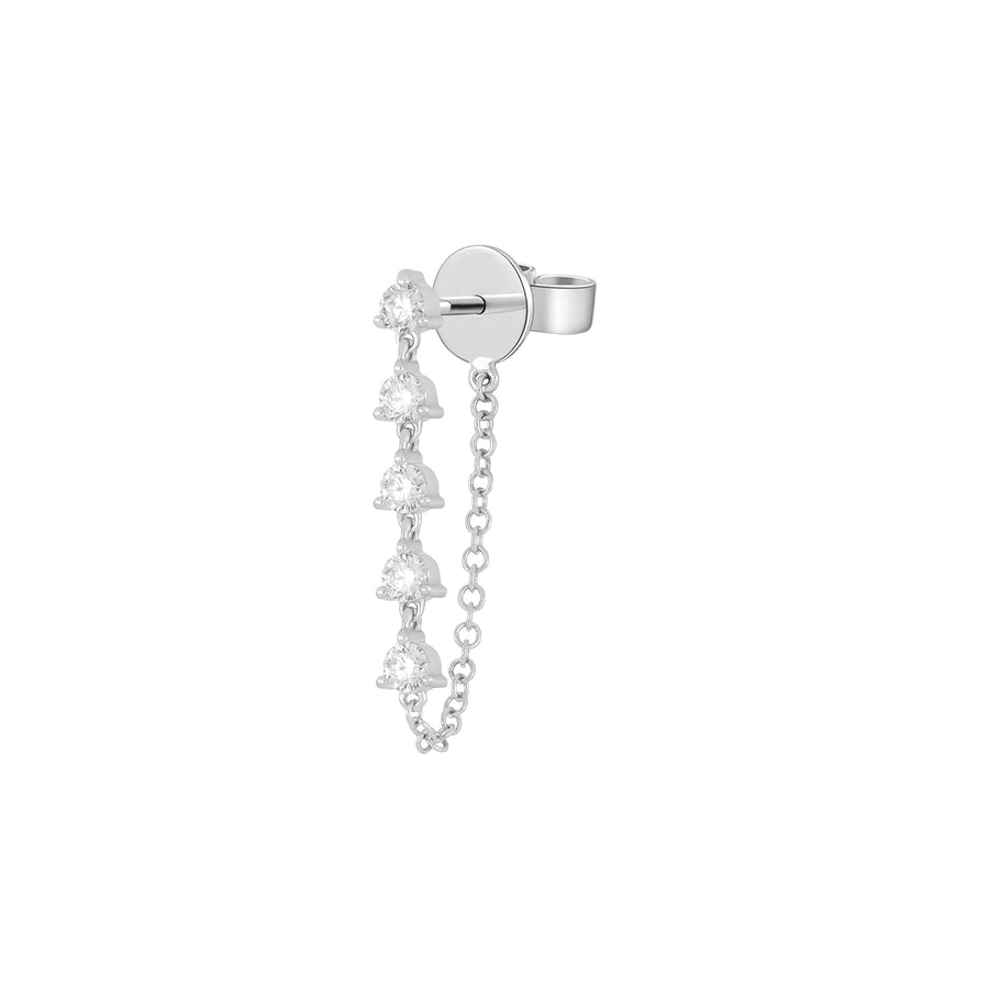 EF Collection Chain Stud Earring - White Gold, side view