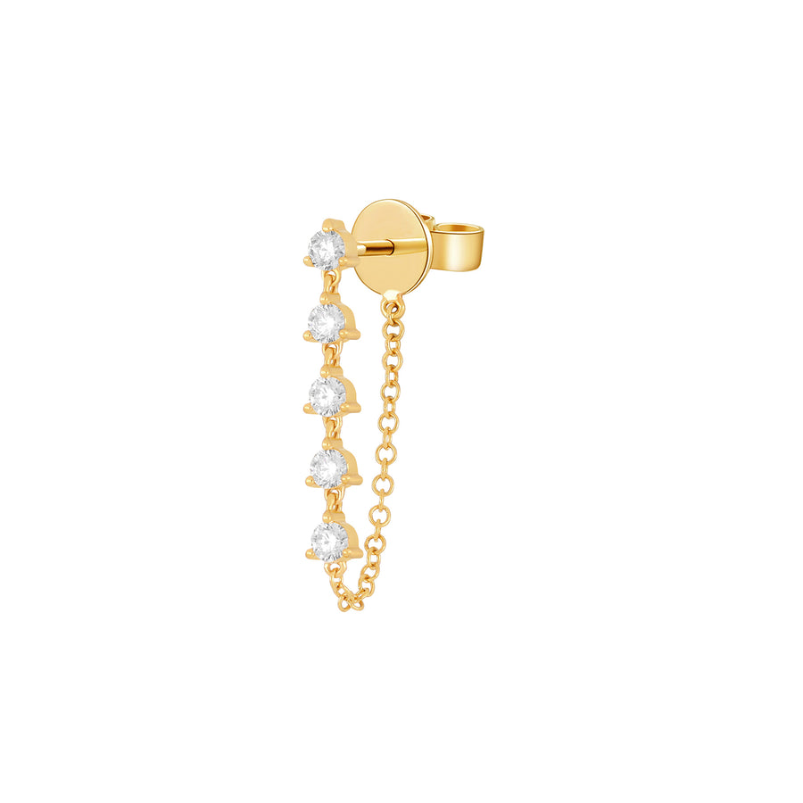 EF Collection Chain Stud Earring - Yellow Gold, side view