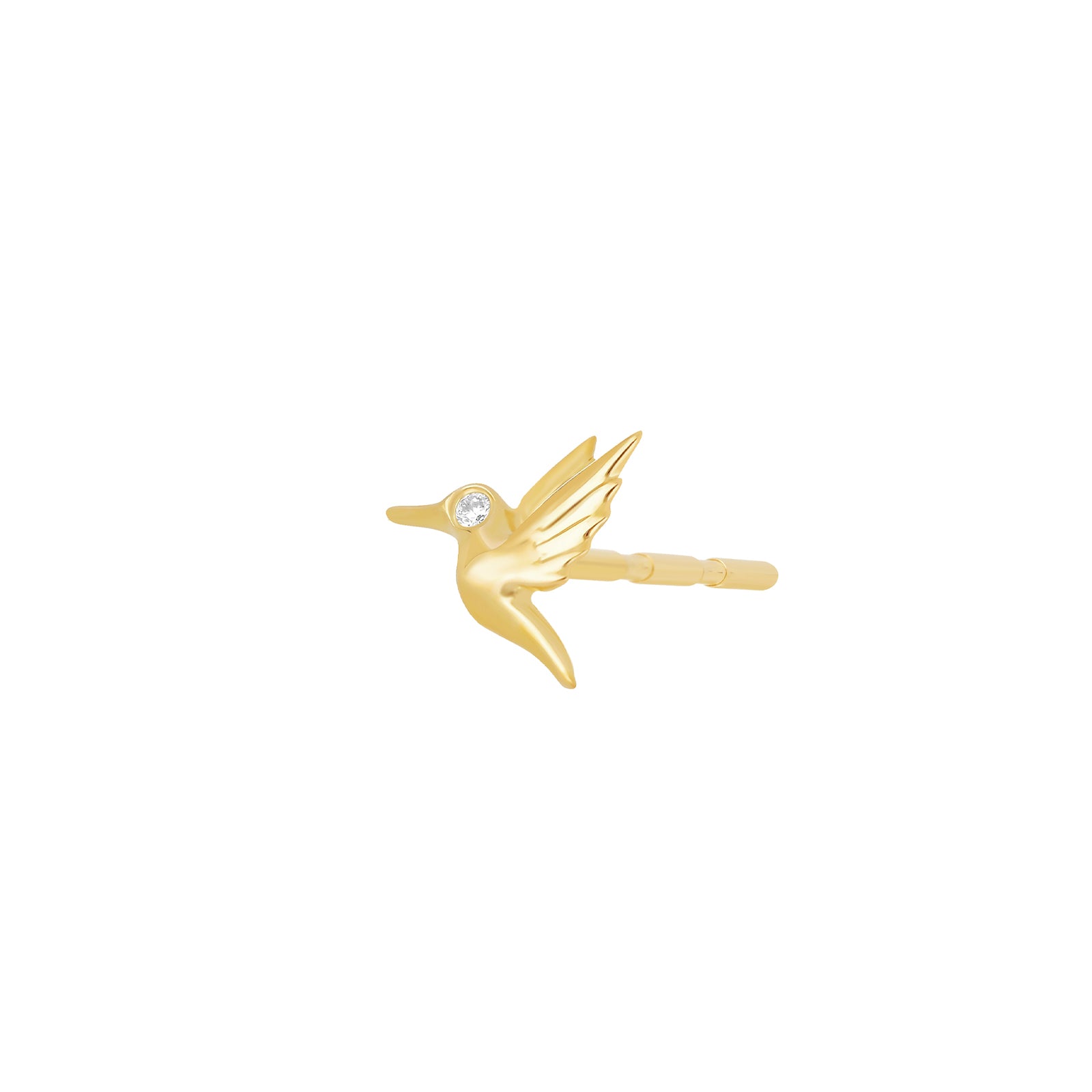 EF Collection Mini Hummingbird Stud Earring, side view