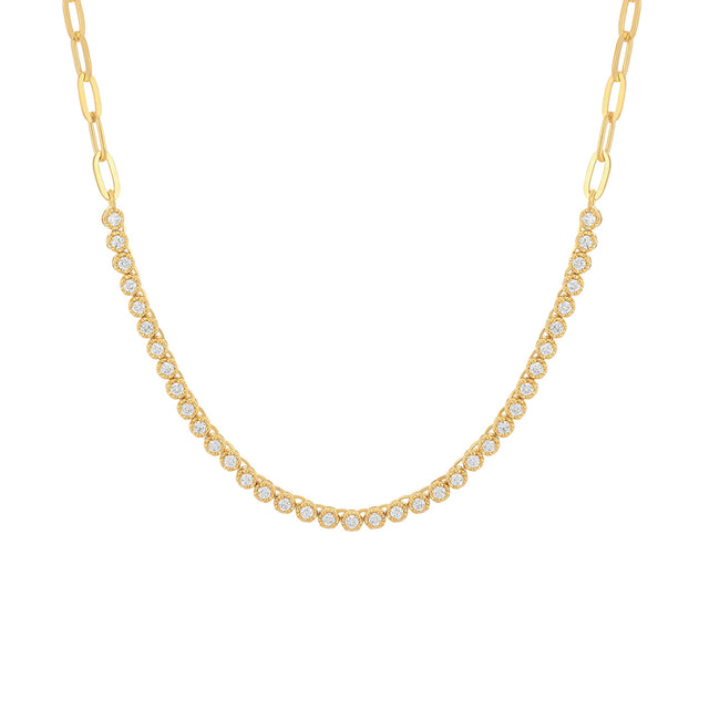 EF Collection Segment Mini Link Necklace - Necklaces - Broken English Jewelry, front view