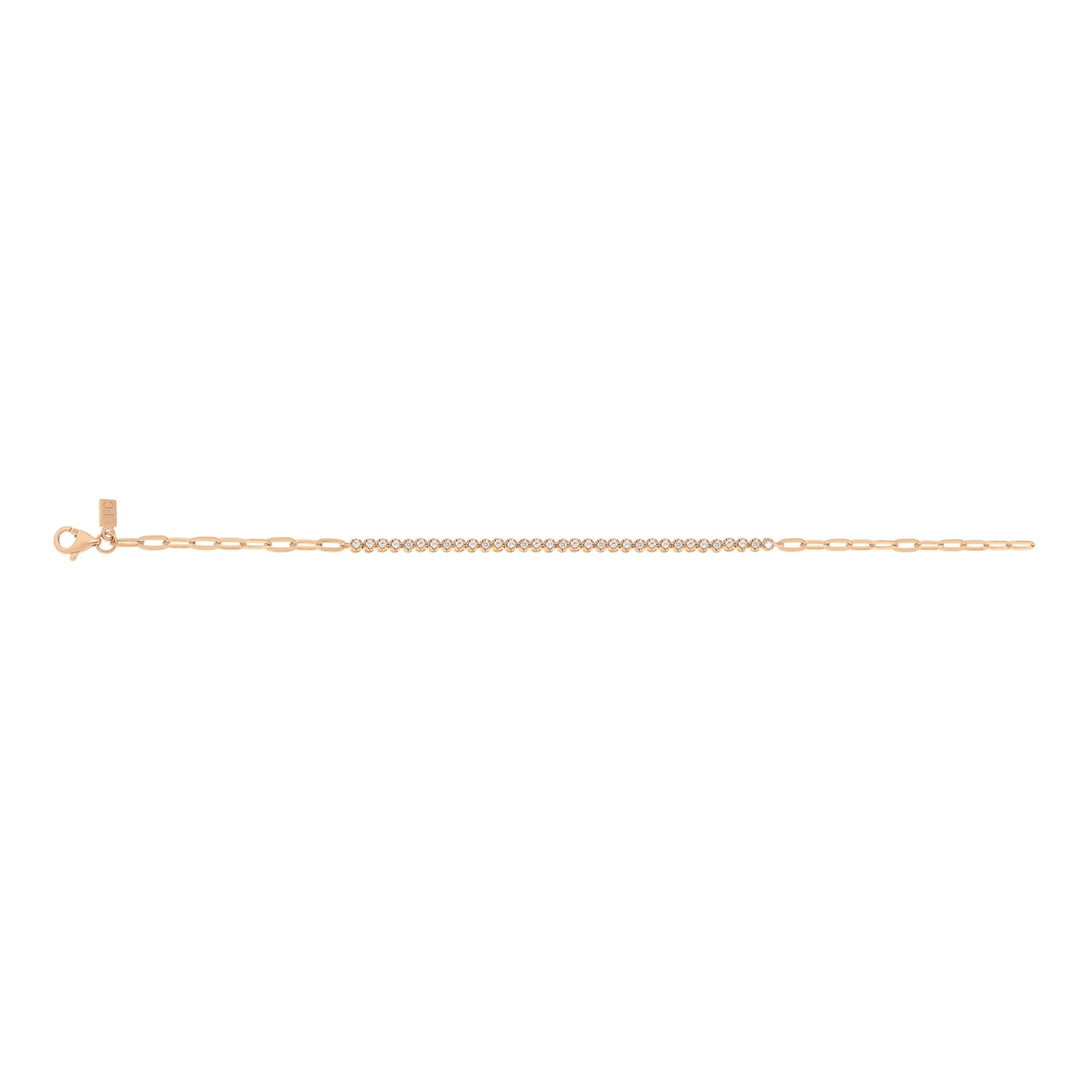 EF Collection Segment Mini Link Bracelet - Rose Gold - Bracelets - Broken English Jewelry top view