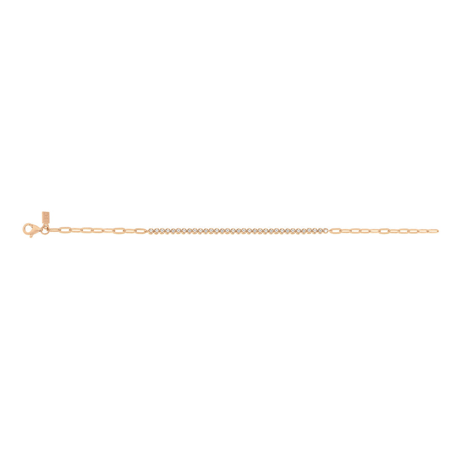 EF Collection Segment Mini Link Bracelet - Rose Gold - Bracelets - Broken English Jewelry top view