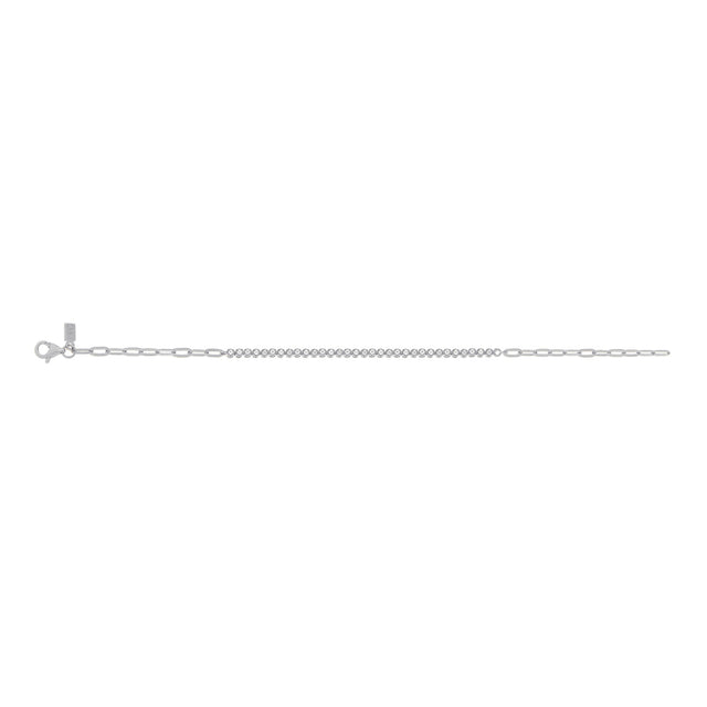 EF Collection Segment Mini Link Bracelet - White Gold - Bracelets - Broken English Jewelry top view