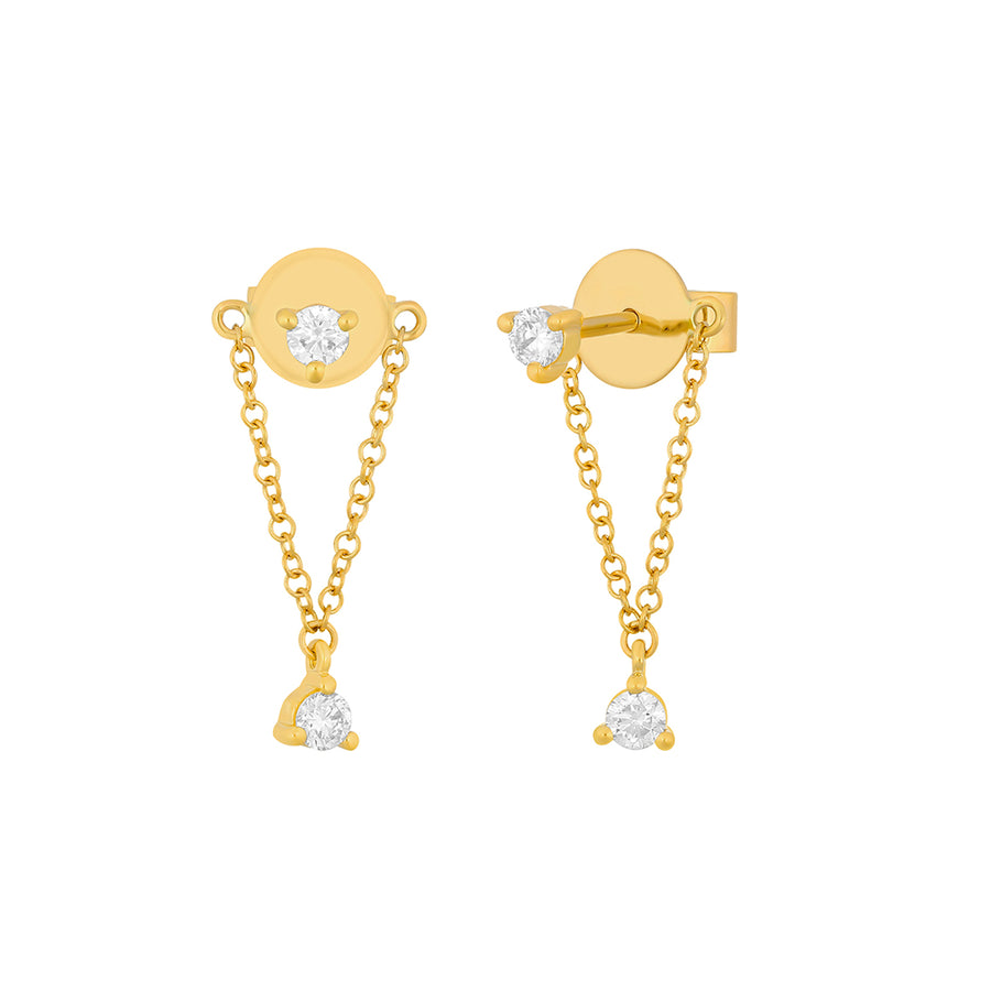 EF Collection Suspended Stud Earrings, front and angle view