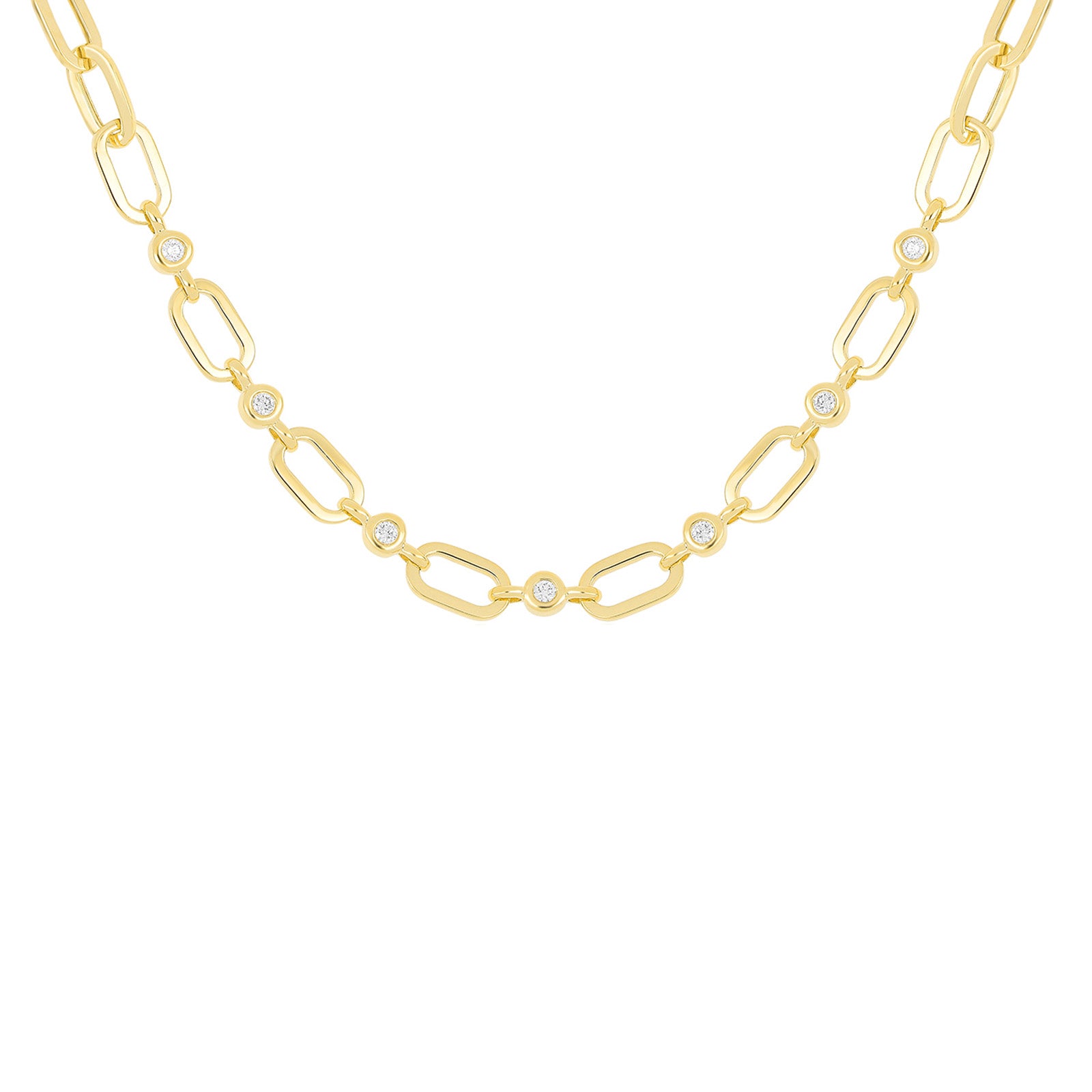 EF Collection Pillow Jumbo Link Chain Necklace - Necklaces - Broken English Jewelry front view