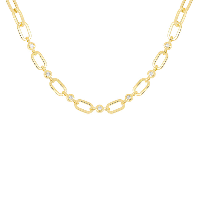 EF Collection Pillow Jumbo Link Chain Necklace - Necklaces - Broken English Jewelry front view