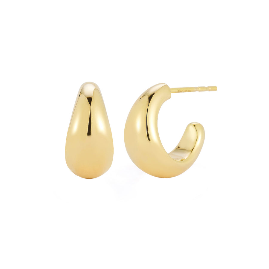 EF Collection Jumbo Dome Hoop Earrings - Earrings - Broken English Jewelry front and angled view