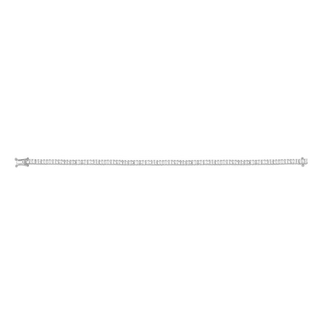 EF Collection Baguette Eternity Bracelet - White Gold -  Bracelets - Broken English Jewelry top view