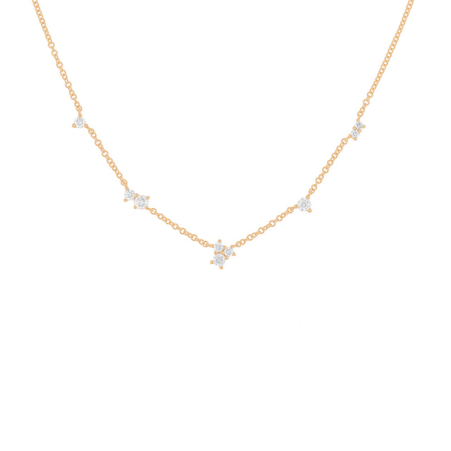 EF Collection Cluster Necklace - Rose Gold - Necklaces - Broken English Jewelry front view