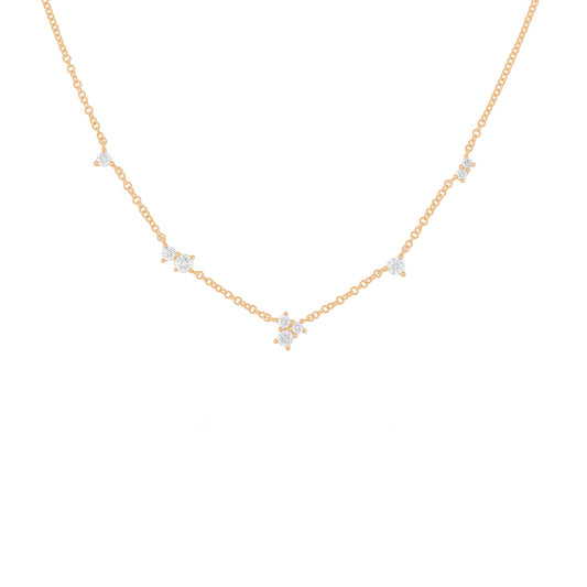 Cluster Necklace - Rose Gold - Main Img