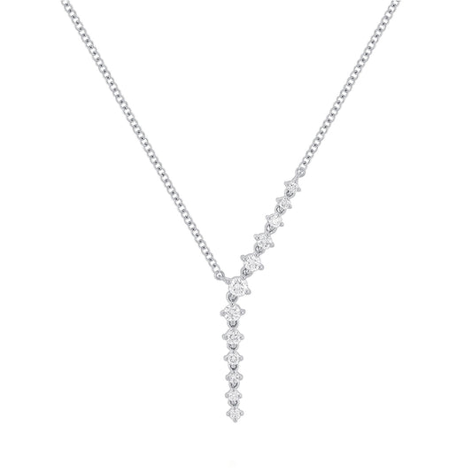 Waterfall Necklace - White Gold - Main Img