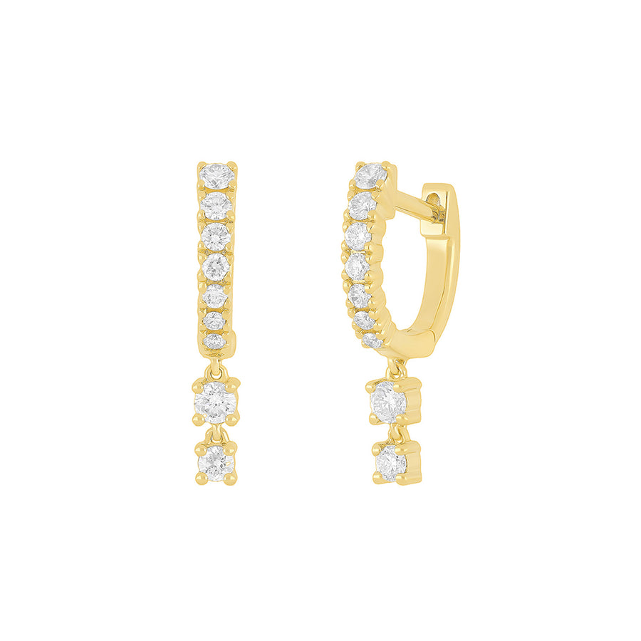 EF Collection Double Drop Mini Huggie Earrings - Earrings - Broken English Jewelry