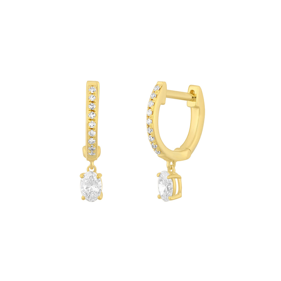 EF Collection Mini Oval Drop Huggie Earrings - Earrings - Broken English Jewelry