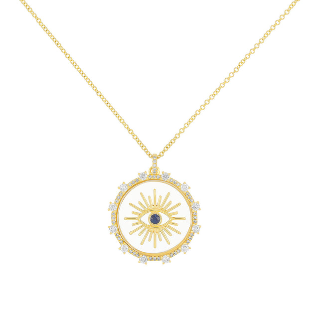 EF Collection Floating Evil Eye Necklace - Necklaces - Broken English Jewelry
