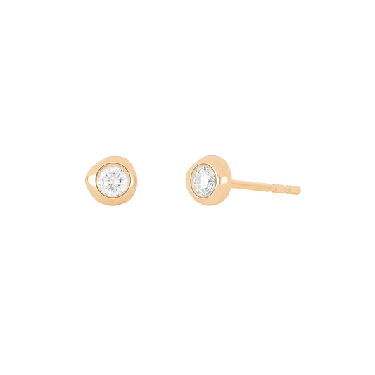 Pillow Stud Earrings - Rose Gold - Main Img