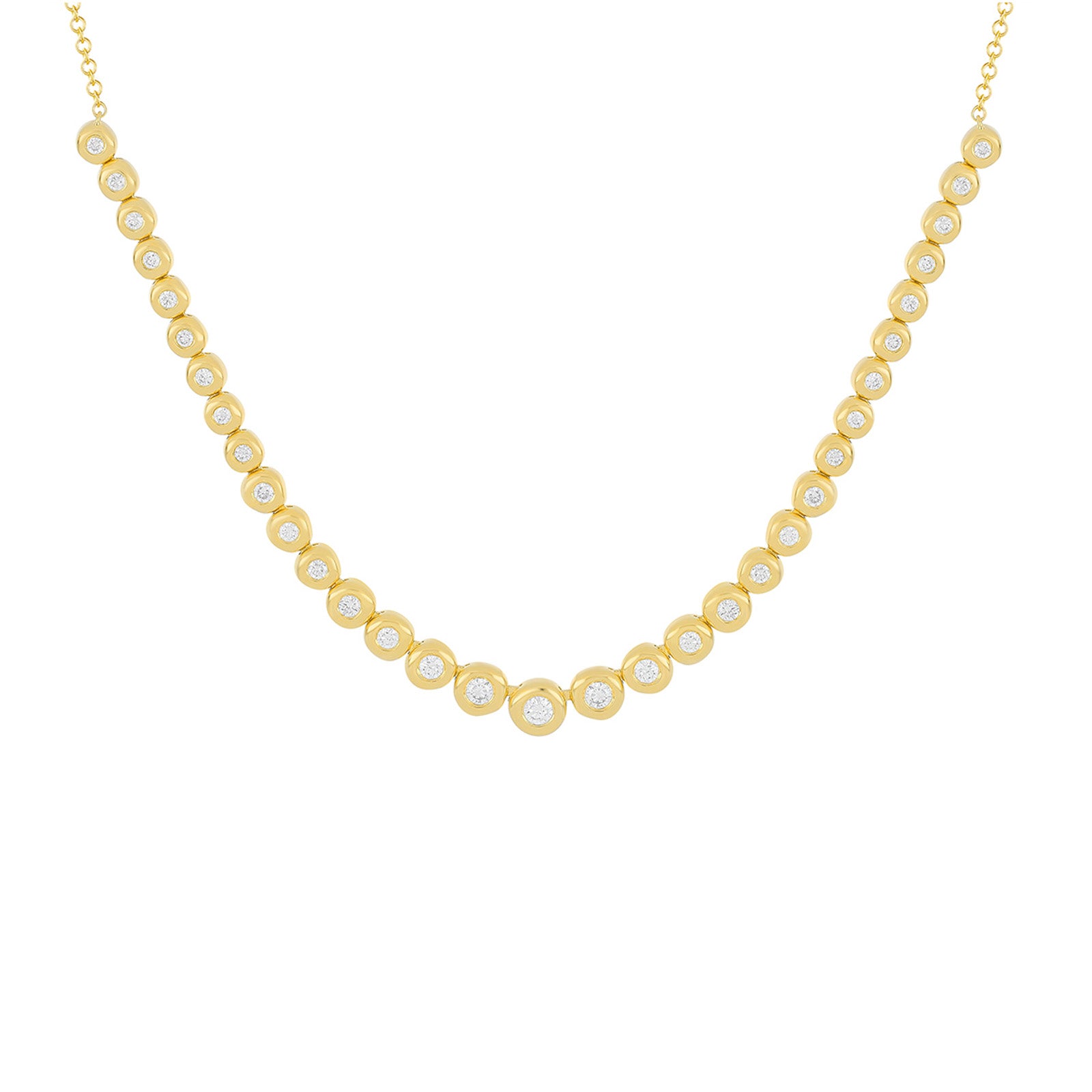 EF Collection Graduated Diamond Pillow Necklace - Necklaces - Broken English Jewelry front view