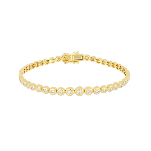 EF Collection Graduated Diamond Pillow Eternity Bracelet - Bracelets - Broken English Jewelry front view