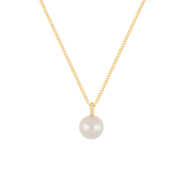 EF Collection Pearl Ball Drop Necklace - Necklaces - Broken English Jewelry
