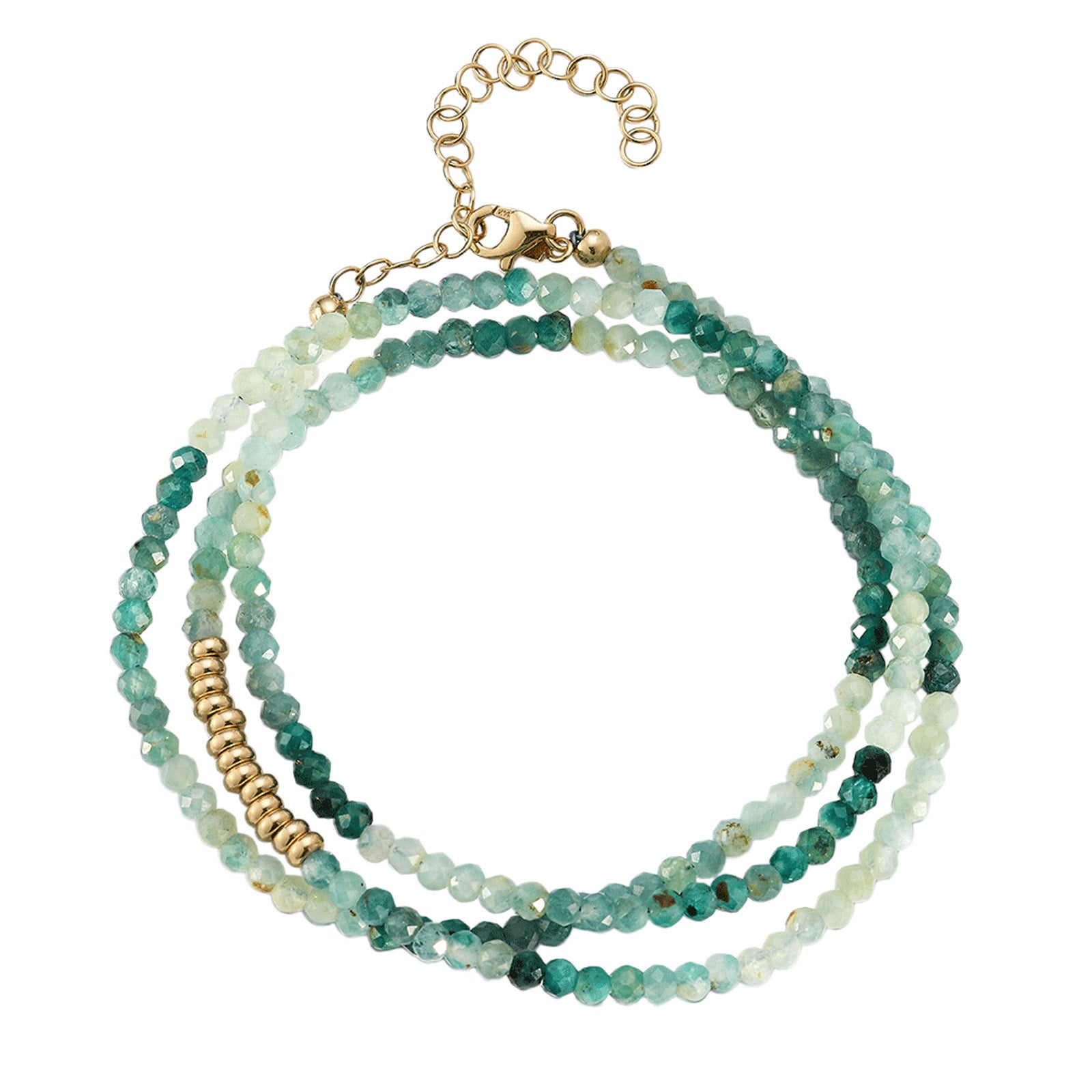 EF Collection Ombre Tourmaline Birthstone Bead Necklace - 20" - Necklaces - Broken English Jewelry wrapped view