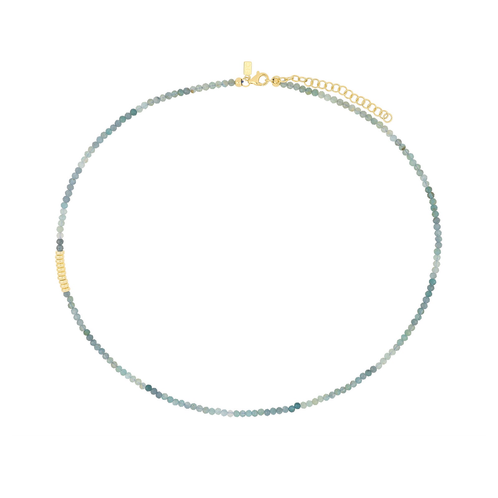 EF Collection Ombre Tourmaline Birthstone Bead Necklace - 16" - Necklaces - Broken English Jewelry top view