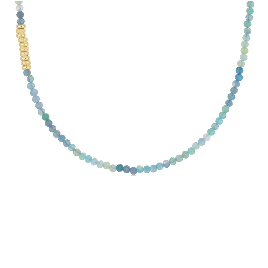 EF Collection Ombre Tourmaline Birthstone Bead Necklace - 16" - Necklaces - Broken English Jewelry detail