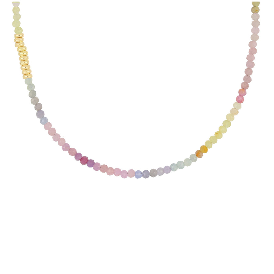 EF Collection Ombre Sapphire Birthstone Bead Necklace - 16" - Necklaces - Broken English Jewelry detail