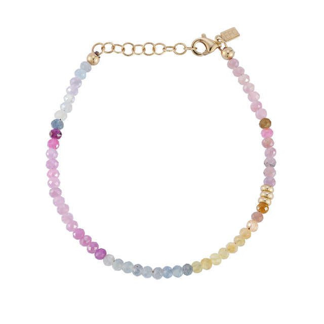 EF Collection Ombre Sapphire Birthstone Bead Bracelet - Bracelets - Broken English Jewelry top view