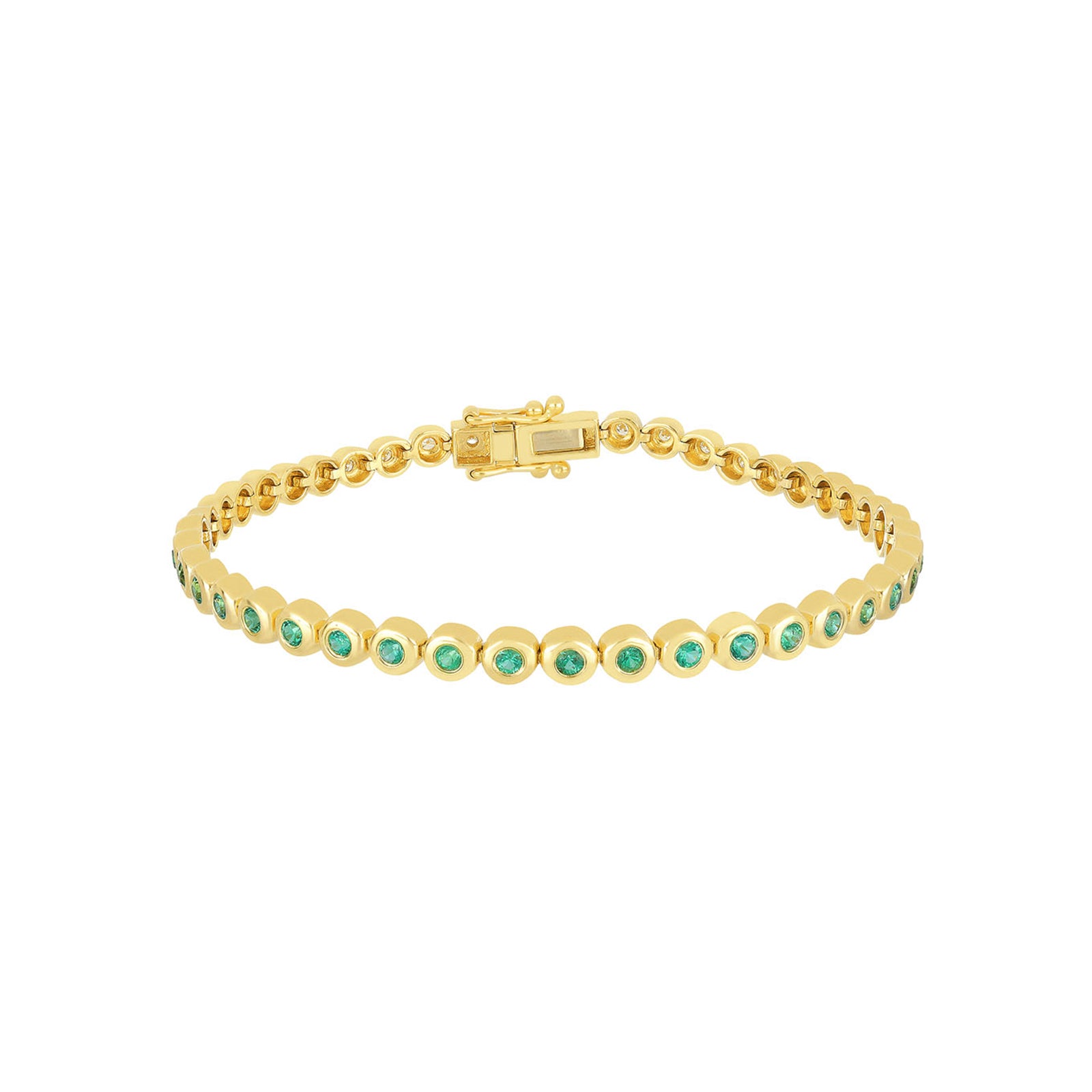 Pillow Eternity Bracelet - Emerald and Diamond