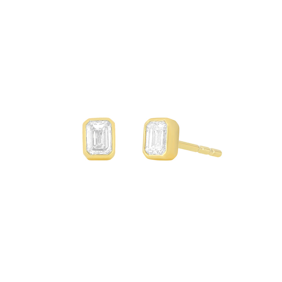 EF Collection Emerald Cut Diamond Stud Earrings - Earrings - Broken English Jewelry