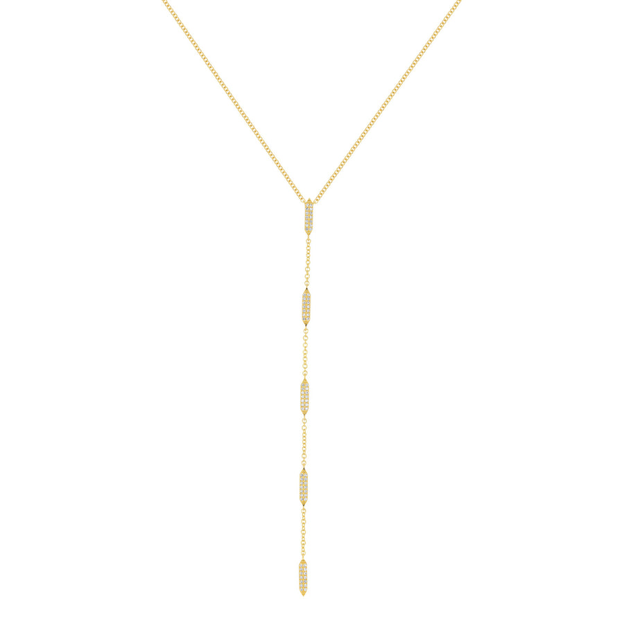 EF Collection Pave Diamond On Point Lariat Necklace - Necklaces - Broken English Jewelry