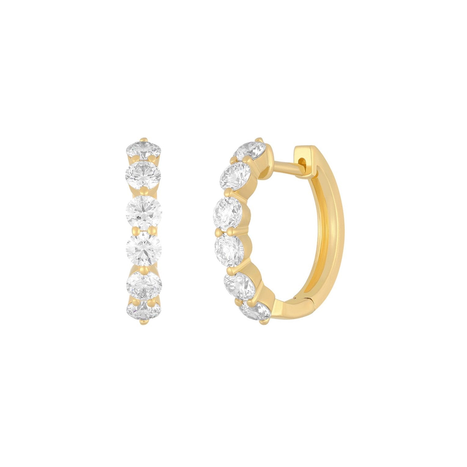 EF Collection Jumbo Diamond Hoop Earrings - Earrings - Broken English Jewelry