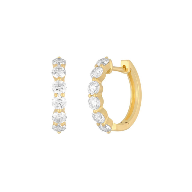 EF Collection Jumbo Diamond Hoop Earrings - Earrings - Broken English Jewelry