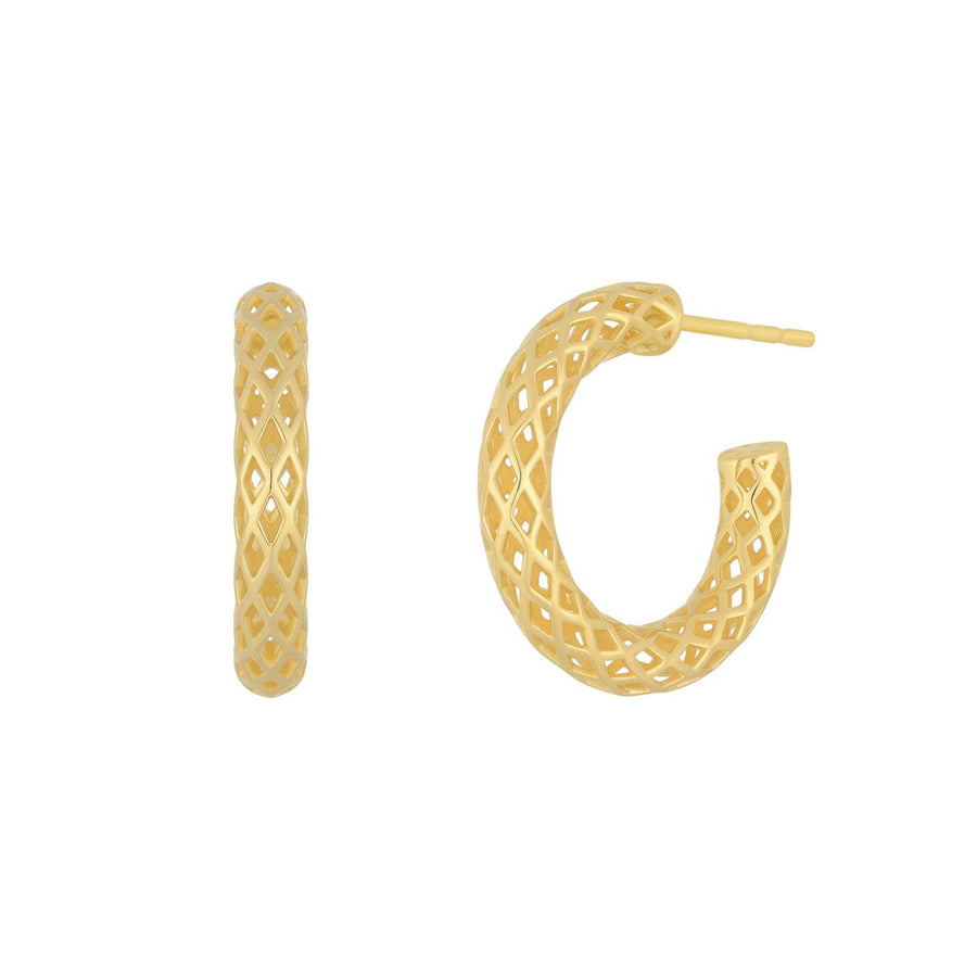 EF Collection Woven Gold Hoop Earrings - Earrings - Broken English Jewelry